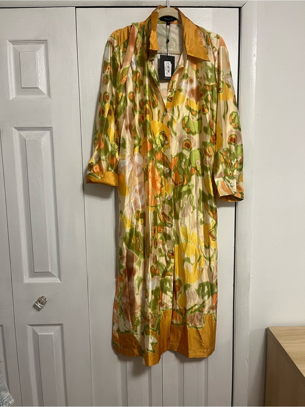 Beulah Style Long Elegant Dress — Yellow, Green, Orange